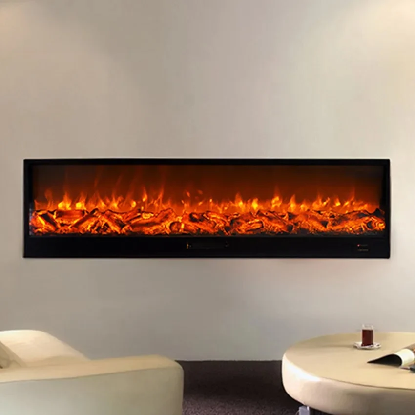 

New design OEM service modern customized recessed fireplace with realistic flame Cold-rolled Steel electric fireplace