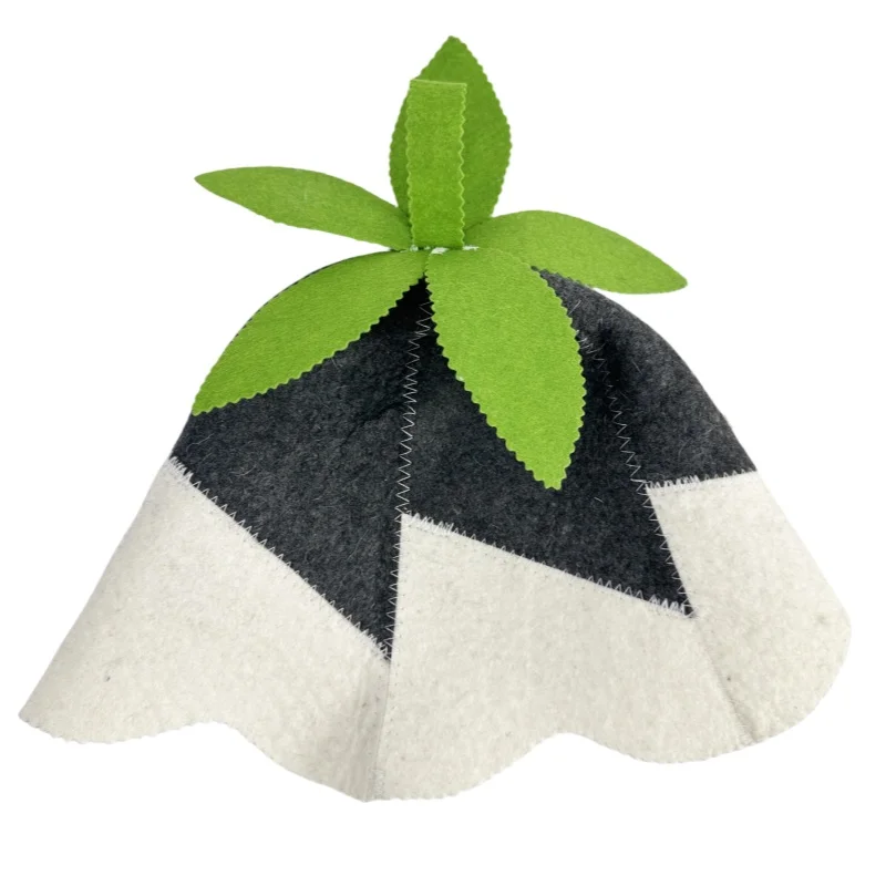 Unisex Bell-shaped Natural Wool Felt Sauna Hat Russian Banya Cap for men and women