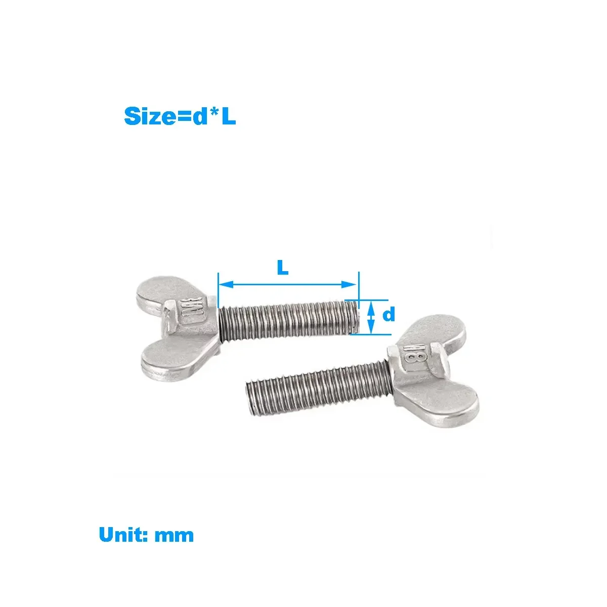 

304 Stainless Steel Butterfly Screw Butterfly Sheep Angle Bolt / Yuanbao Hand Screw M8M10M12M16