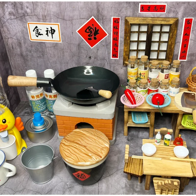 

Children's Mini Kitchenette Real Cooking Full Set of Kitchenware Real Cooking Set Play House Toys