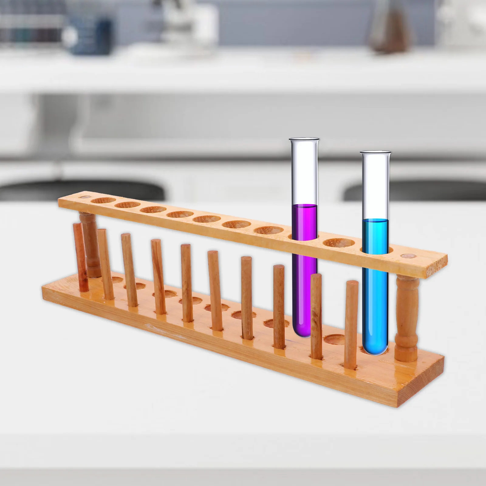 

Wood Test Tube Rack Lightweight Durable Portable Laboratory Organizer Stand Test Tube Holder Storage Wood Storage Rack