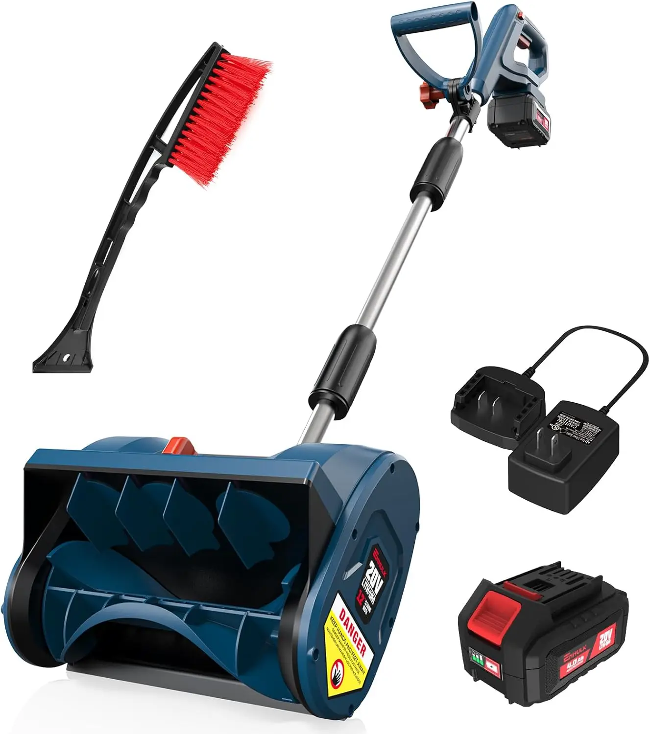 

Snow Shovel, 20V | 12-Inch | 4-Ah Cordless Snow Blower, Battery Powered Snow Blower with Directional Plate & Adjustable Front)