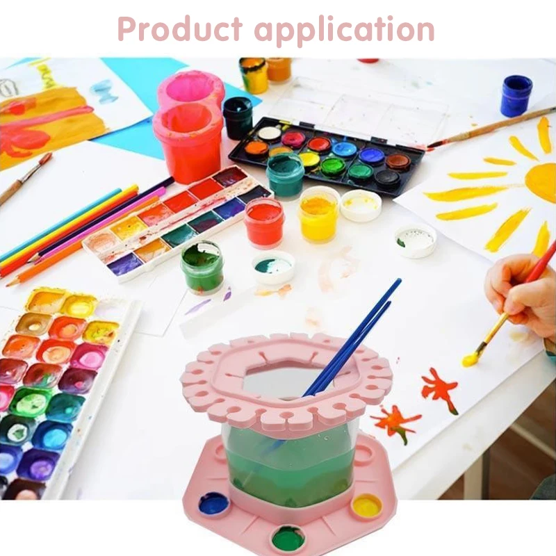 แปรงทำความสะอาดที่สามารถถอดออกได้ระบายน้ำได้แปรงระบายสีกราฟฟิตี้สำหรับเด็กอุปกรณ์ทำความสะอาดแปรงทาสีอุปกรณ์ทำความสะอาดอุปกรณ์ศิลปะถังซัก