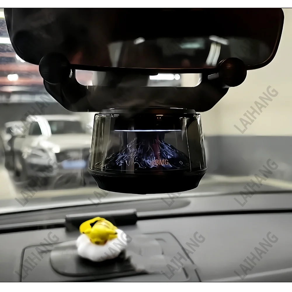Difusor de Aroma Automático Inteligente Volcanic Perfume 360 °   Difusor de Aroma para Coche con Montaje en el Espejo Retrovisor, Ambientador Solar para el Interior del Vehículo