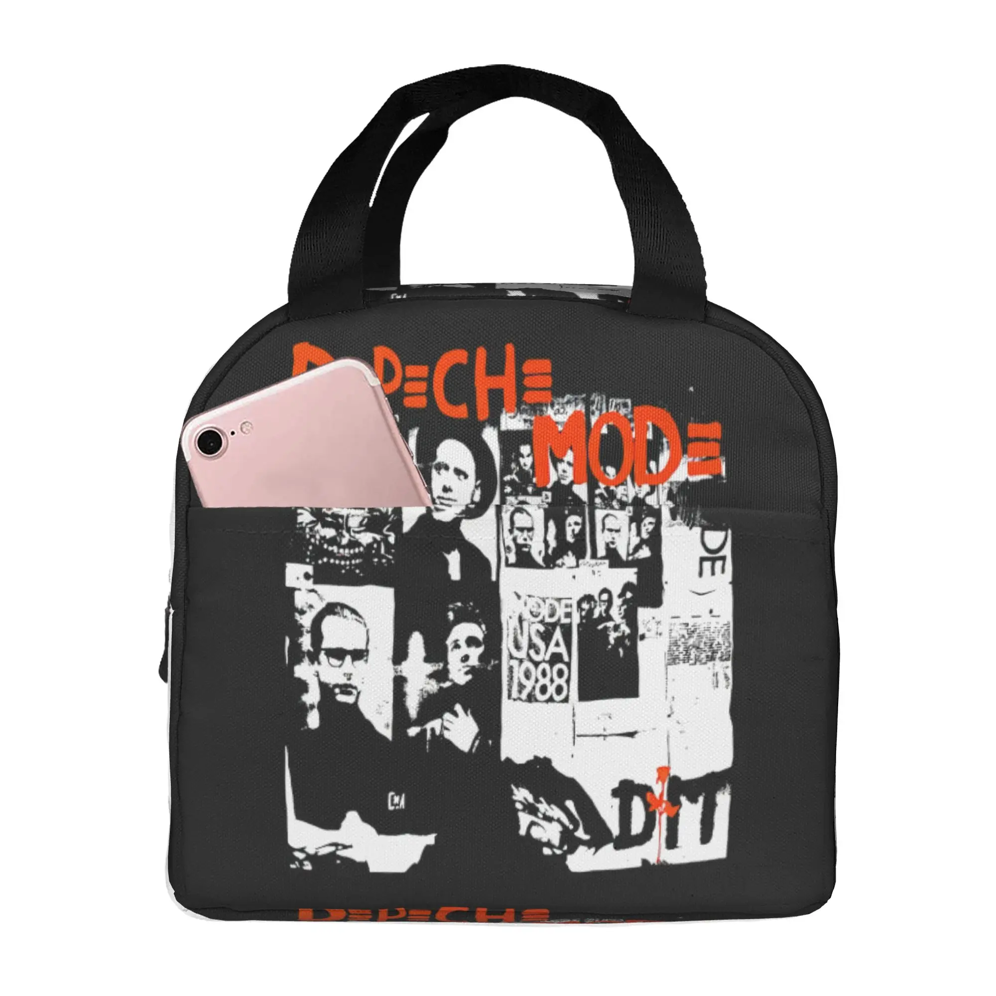 

Custom D-Depeche Cool Mode Electronic Rock Insulated Lunch Bag for Women Men Resuable Thermal Cooler Bento Box School