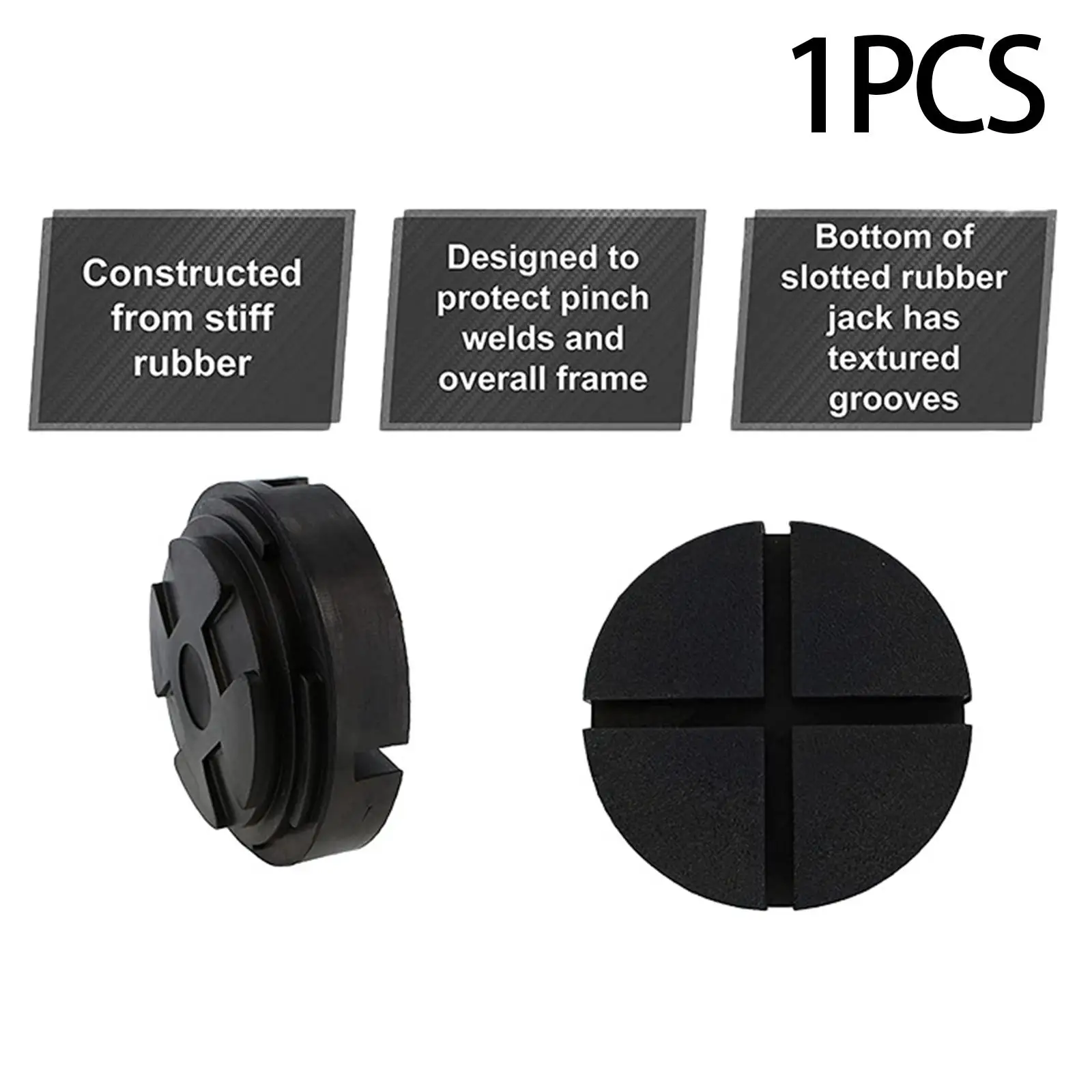 

Car Lift Jack Rubber Pad Round Slotted Frame Rail Protector Anti Slip Portable Universal Easy to Intall Jack Point Support Pad