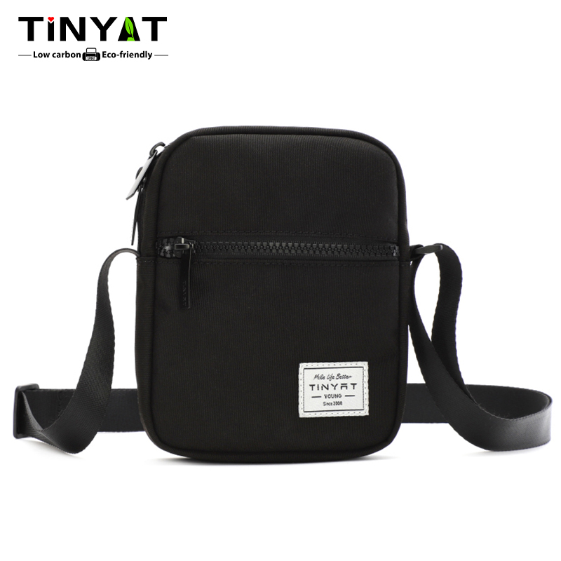  TINYAT Men's Polyester Shoulder Bag Lightweight and Casual Crossbody Bag Phone Bag for Outdoor Sports and Outdoor Travel 