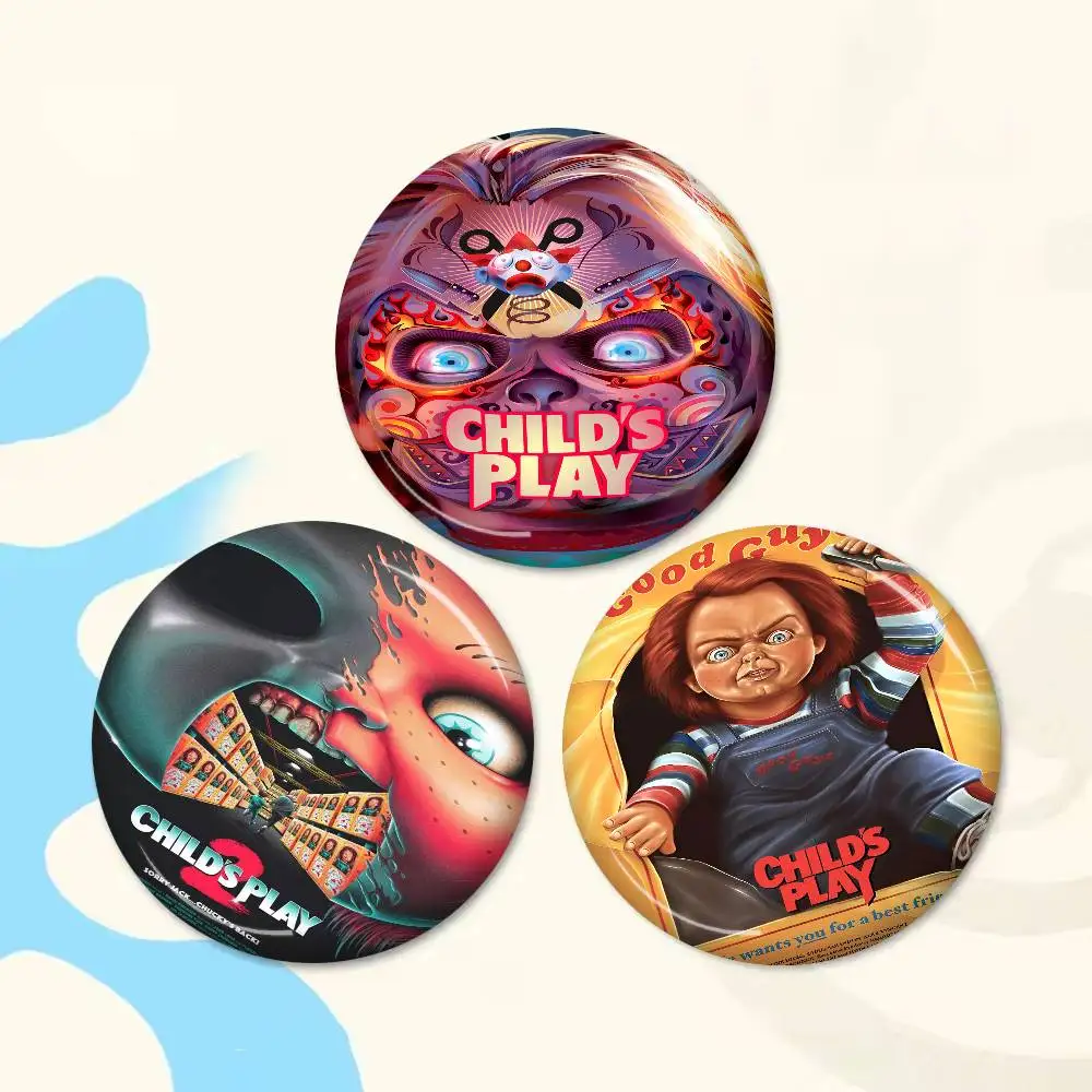 Classic Chucky Horror Movie Anime Brooches Cute Cartoon  Badge Jacket Jeans Lapel Pin Gift Accessorie