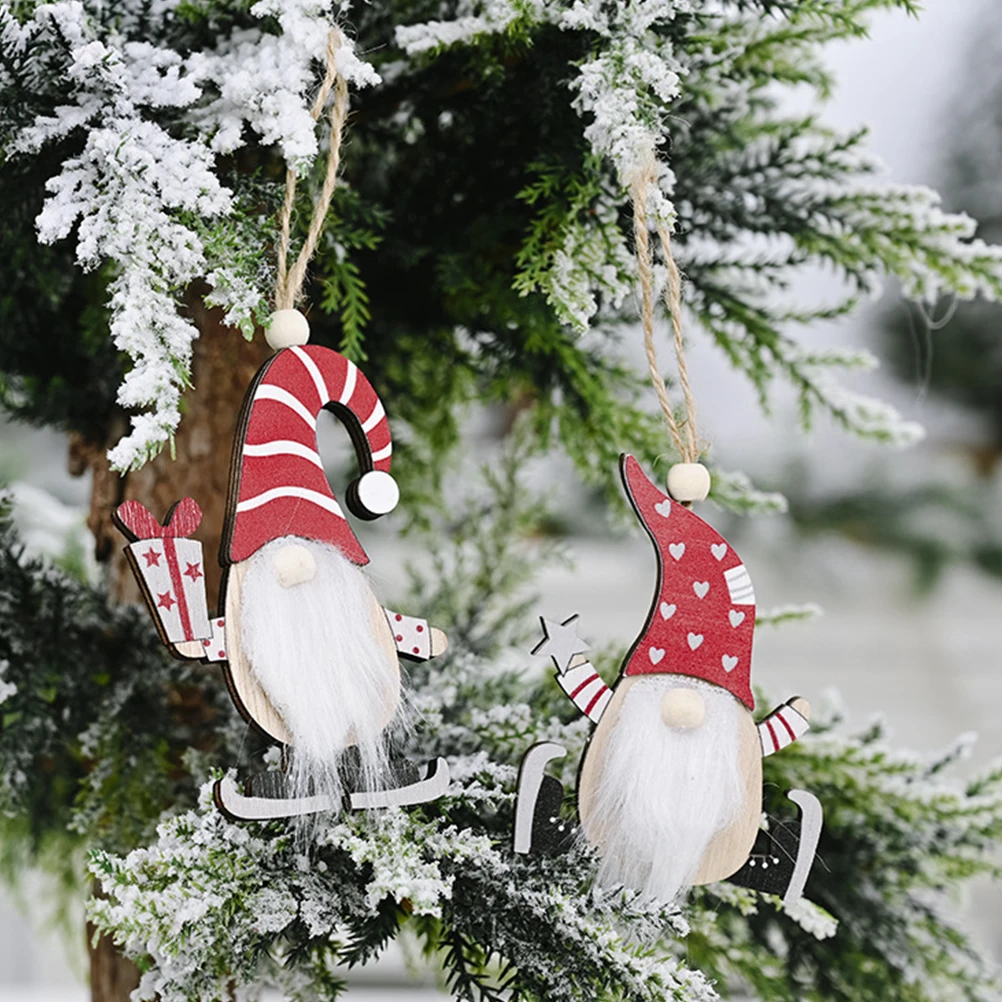 

2pcs Christmas naments Hanging Decor Gnome Pendant Xmas Tree Xmas Decor Gnome Child Photo Lovely Delicate Elder