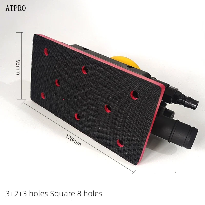 ATPRO جمع الغبار المركزي ساندر هوائي 93x178 مللي متر مستطيلة 8 حفرة سيارة خالية من الغبار ساندر مطحنة جافة آلة الصنفرة