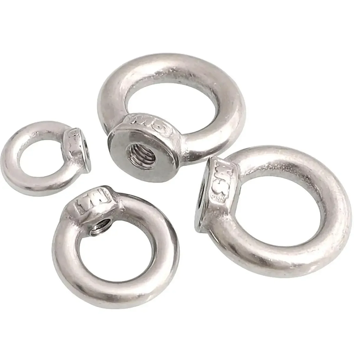 M16 M20 M24 304 Stainless Steel Marine Lifting Eye nut Ring Nut Loop Hole for Cable Rope Lifting Anti-corrosion