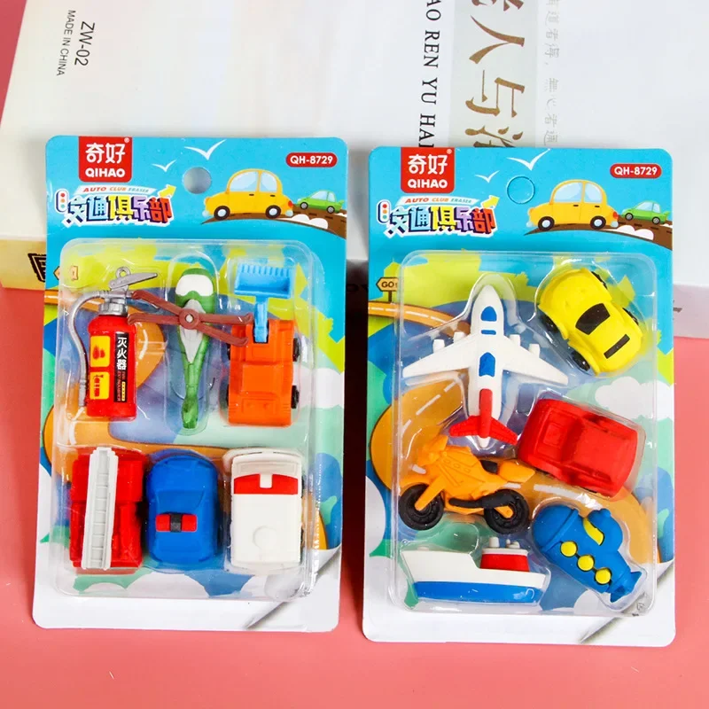 1card Animal Eraser Set Three-Dimensional Cartoon Detachable Assembled Eraser Pupil Prize Gift