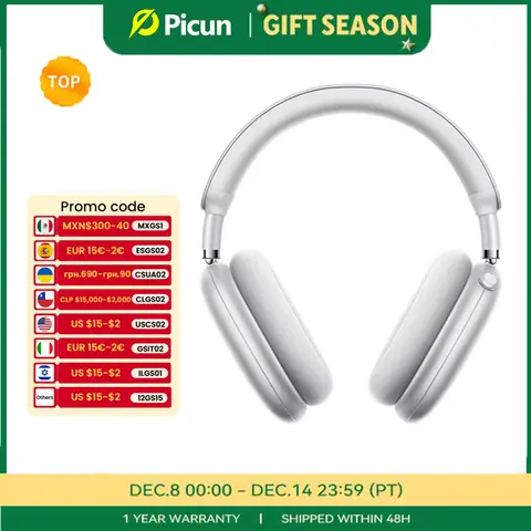 Picun F8 Pro ANC Cuffie wireless Audio spaziale 3D Monitoraggio della testa -52dB ANC HIFI Auricolare Bluetooth ENC HD Mic APP a bassa latenza