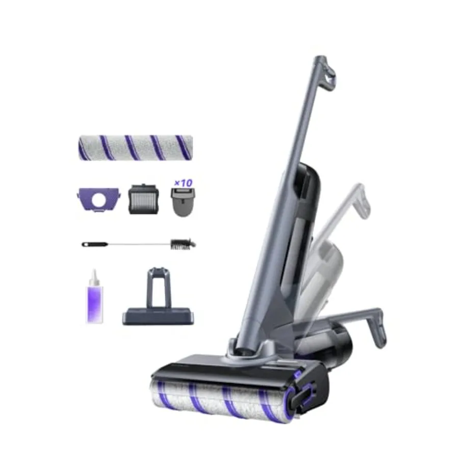 

S30 Pro Wet Dry Vacuum Cleaner with 20000Pa Suction Cordless Vacuum Mop for Hard Floors Tangle-Free Hair-Cutting 180° Lie Flat