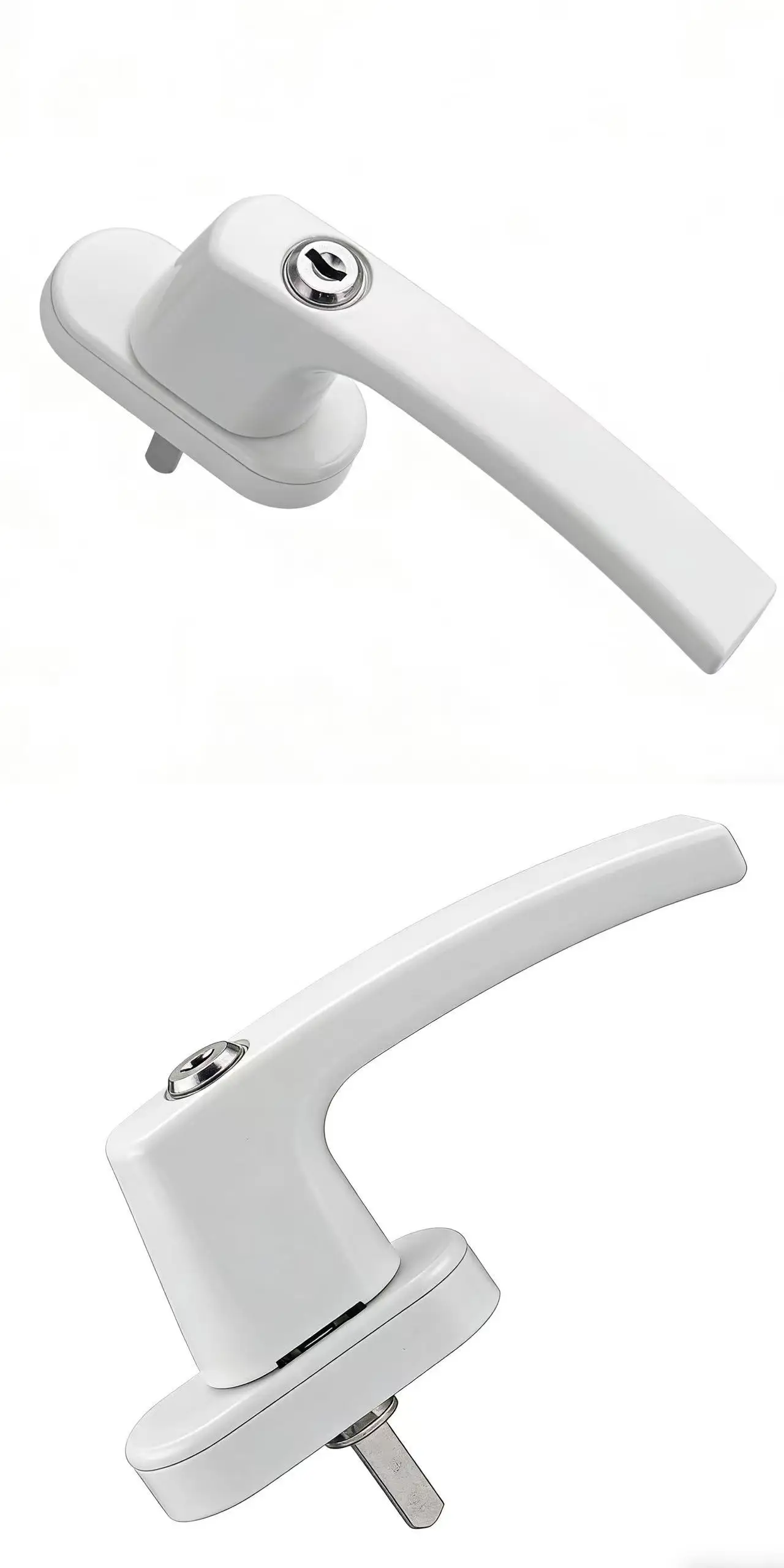 Lockable Aluminum Alloy Window Handle - Single-Side Lever Handle for UPVC/Aluminum Windows with 2 Keys, Heavy Duty Security