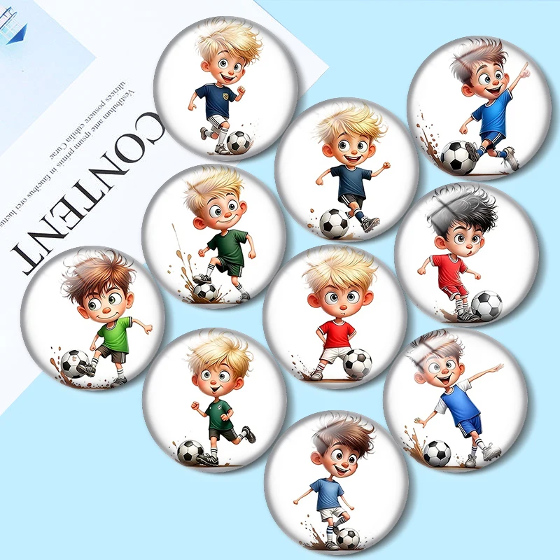 Football Boy 12/18/20/25mm glass cabochon  bracelet pendant rings for jewelry demo earrings back Making findings