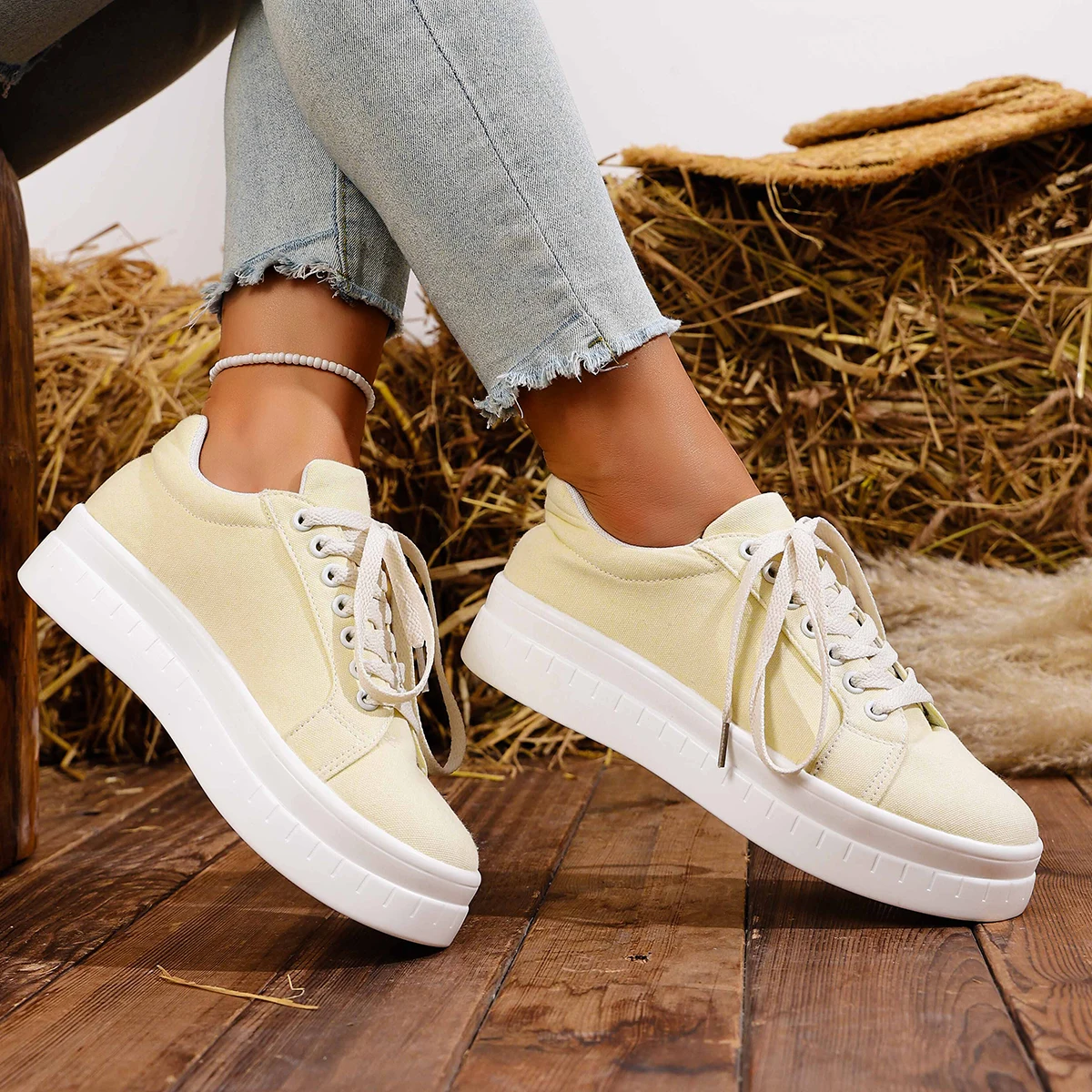 Damenmode, lässige, vulkanisierte Schuhe, Damen-Outdoor-Wanderschuhe, atmungsaktive Damen-Sneakers mit Keilabsatz, Zapatillas Mujer. – Detail 7