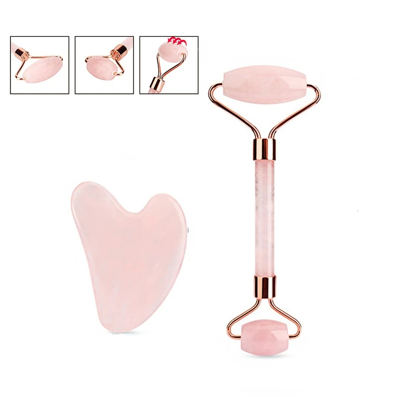 Pink Roller Massager Resin Guasha Scraping Board Facial Skin Care guasha massage for face Scraper SPA Massager Acupuncture Tools