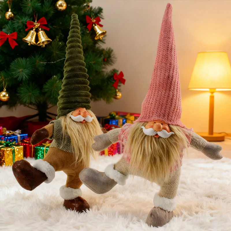 

2025 Santa Claus One Leg Standing Faceless Doll Doll Dwarf Creative Christmas Ornaments Xmas Tree Party Ornament Home Decor