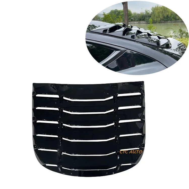 Classic Style Gloss Black Rear Window Louver For Tesla Model Y 2021 2022 2023