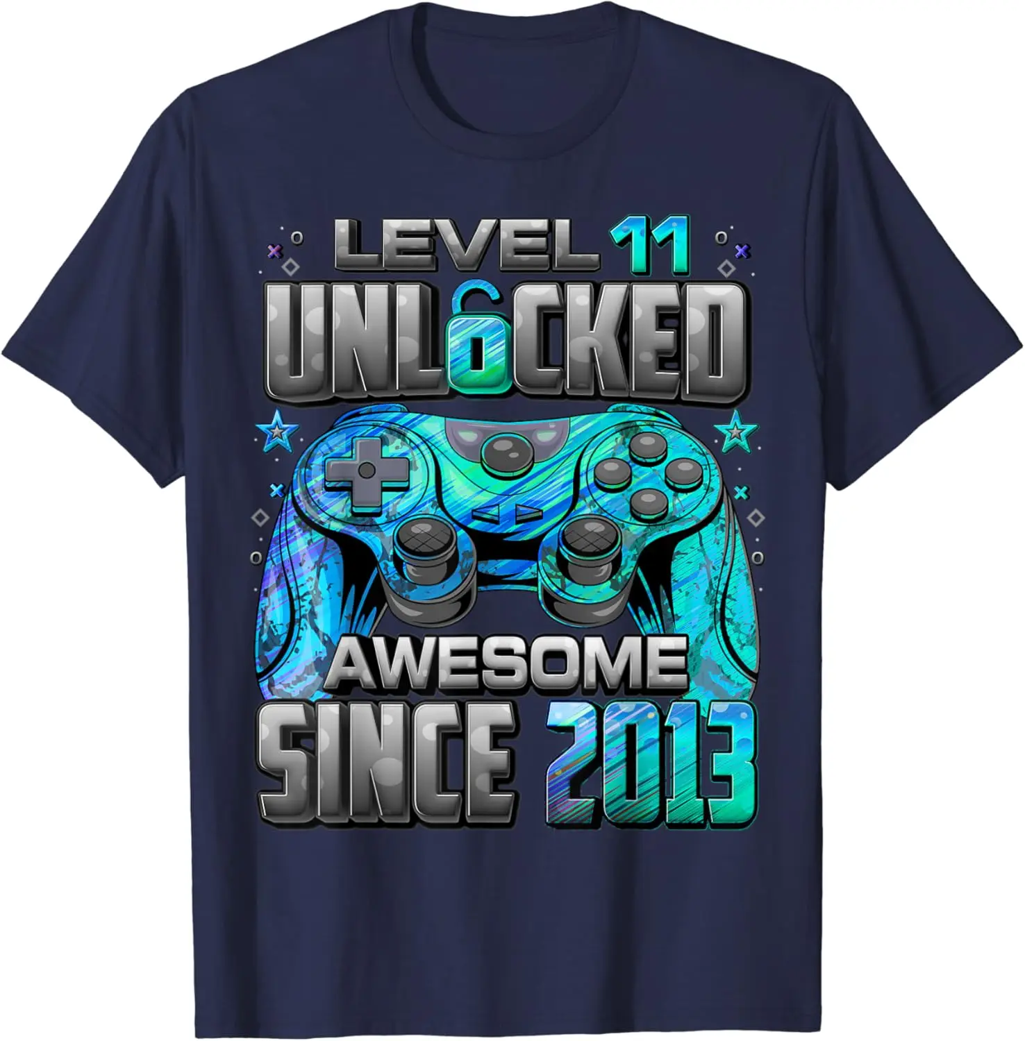 Level 11 Unlocked Awesome Since 2013 11th Birthday Gaming T-Shirt