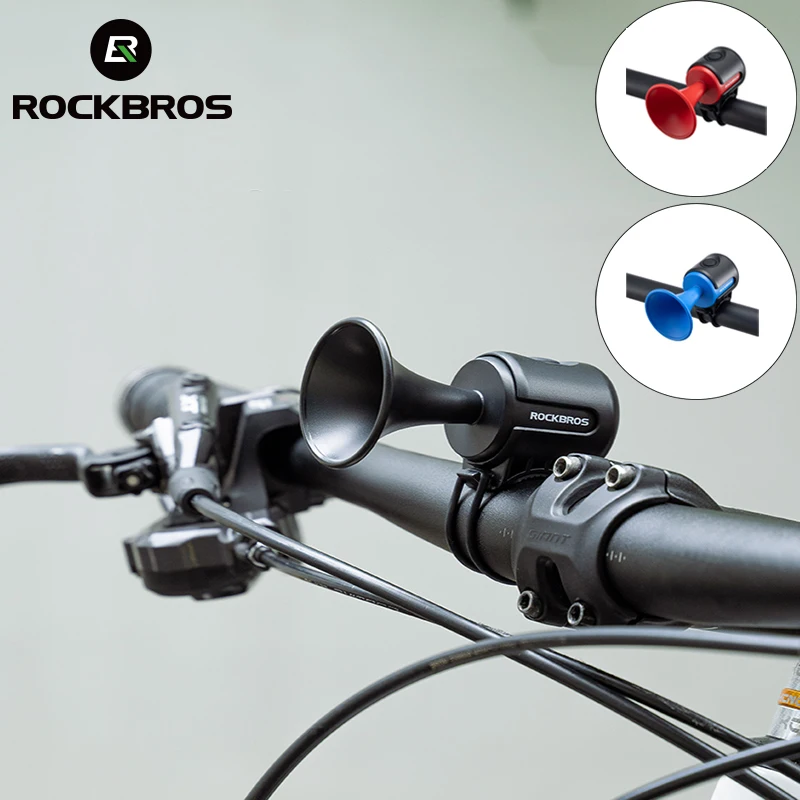 ROCKBROS Bike Bell Electronic Horn 120db Volume Electric Bell IPX4 Speaker Alarm Ring Stretch Lightweight Mount Cycling Bell