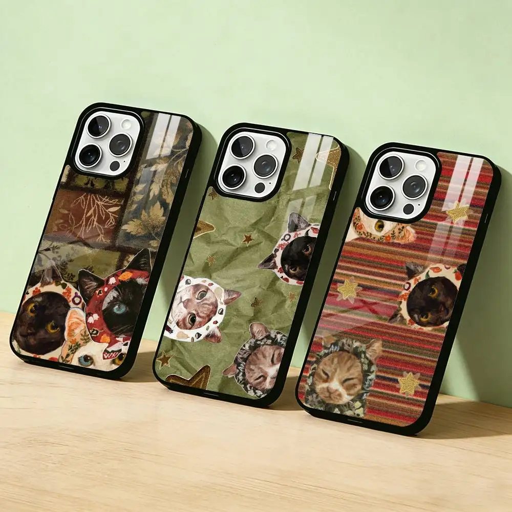 

AAA Whimsical Cats Phone Case For iPhone 17,16,15,14,13,12,11,Pro Max,Plus Candy Silver Cover