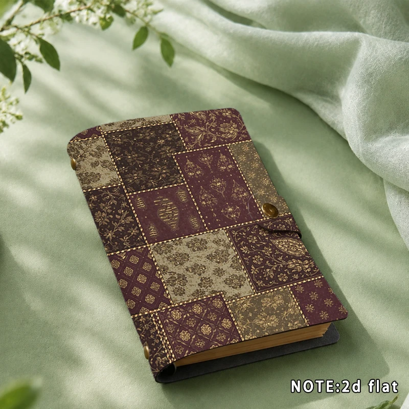 Vintage Floral Patchwork Pattern Notebook Snap Button Journal A6 Diary Book Gift for Women Birthday Present Scrapbooking Station