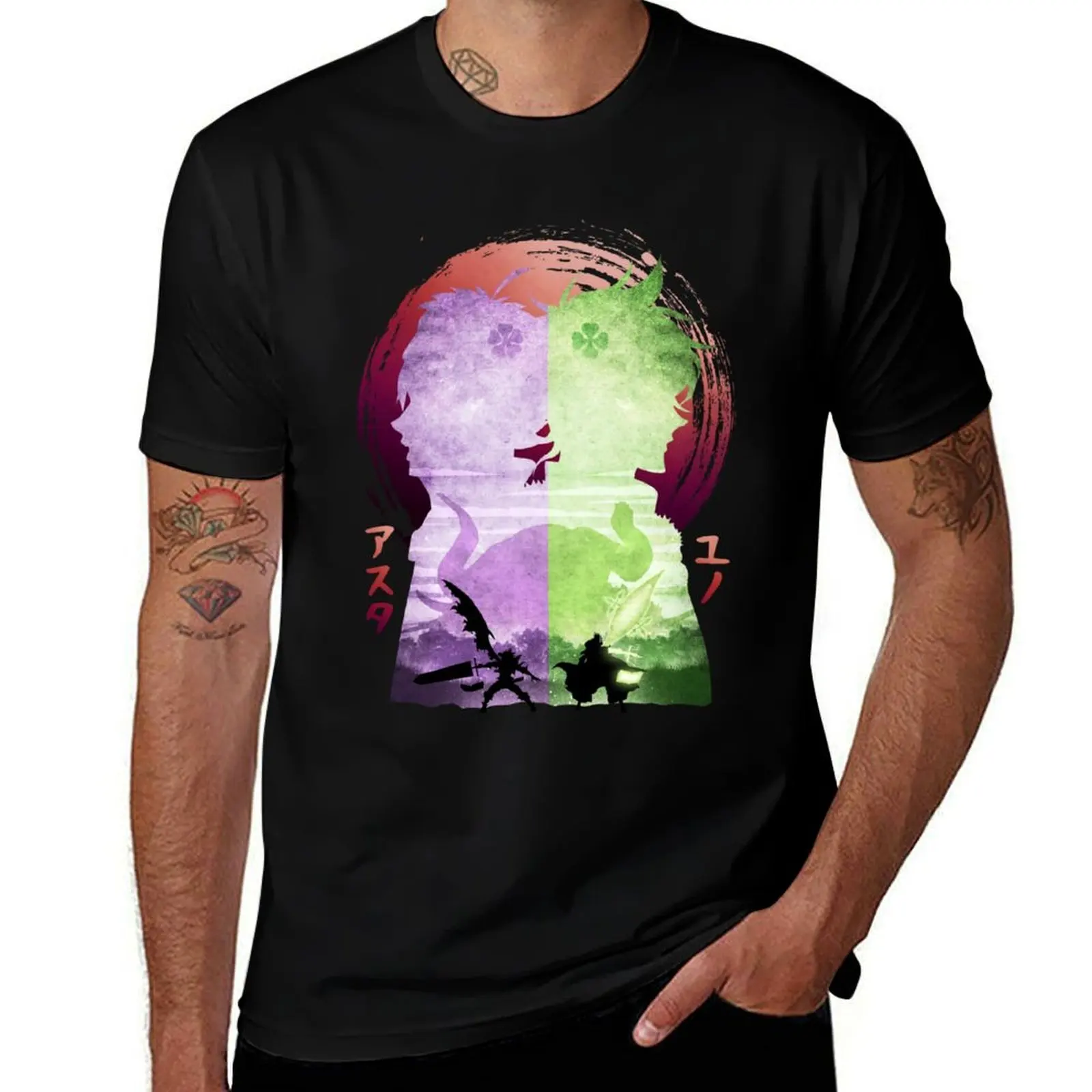 

Strong Prodigy With Amazing Magical Power Minimalist Silhouette Asta And Yuno Cute Fans T-Shirt graphic t shirts for man T-Shirt