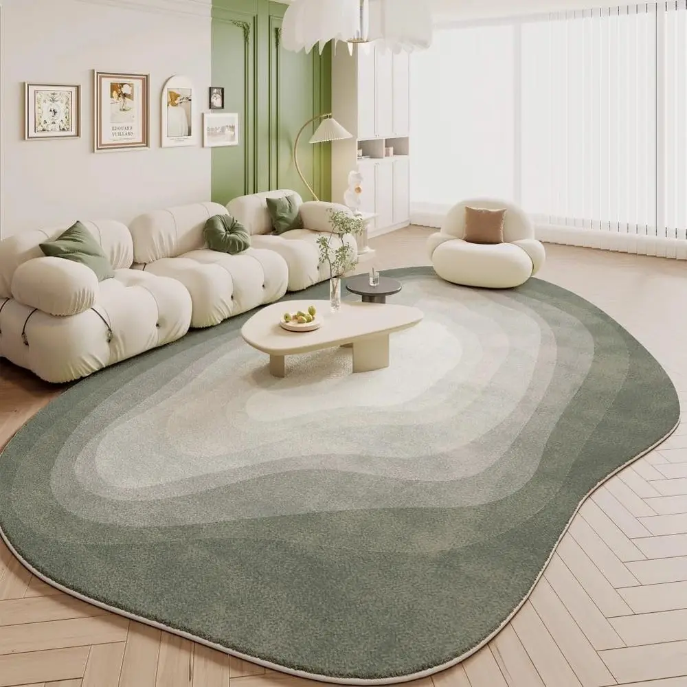 

Minimalist Grey Green Irregular Shaped Area Rug ern Abstract Unique Aesthetic Rug or Living Room Oice Bedroom Under Cae Table lo