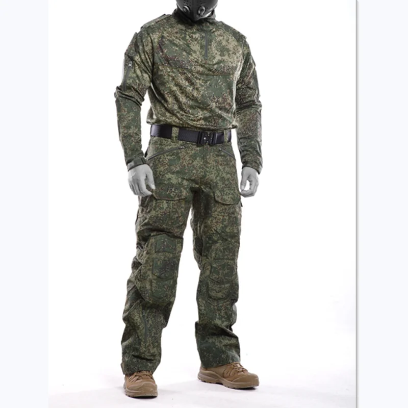 Russian Camouflage Suit Men\'s G3 Frogman Combat Training Jacket G4 Tactical Trousers Outdoor Camping Hunting Military Fan Sets