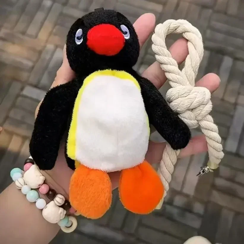 Porte-clés en peluche pingouin de 16cm, joli pendentif de sac à dos de poupée pingouin mignon, poupée animale créative, accessoires de sac pour filles et femmes