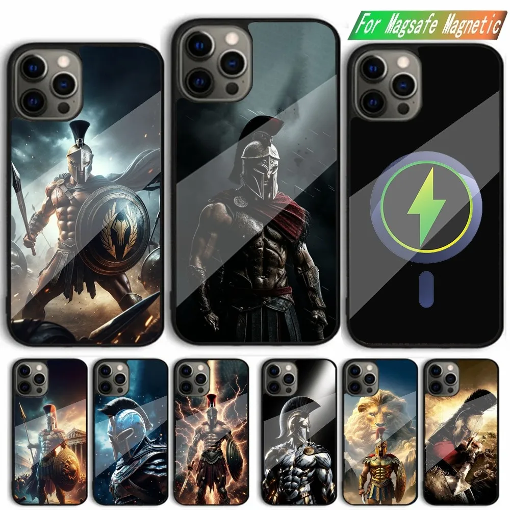 

S-Spartan 300 Warrior movie Phone Case For iPhone 15,14,13,12,11,Plus,Pro,Max Mini Magsafe Magnetic Wireless Charging