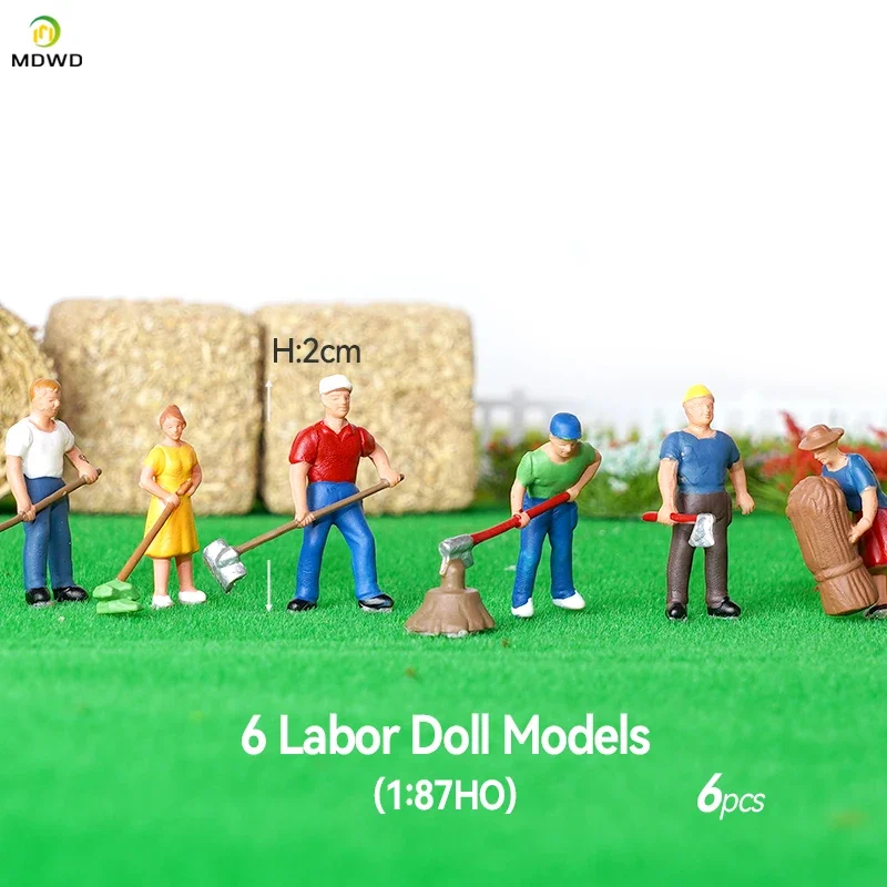 1:87 HO Scale Simulation Model Figures Farmer Sand Table Miniature Scene Farm Character Photography