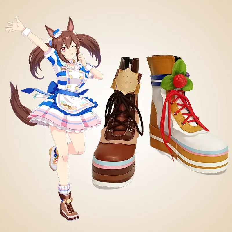

Pretty Derby Hishi Akebono Cosplay Shoes Boots Buono Game Anime Halloween Carnival Custom Made Boots