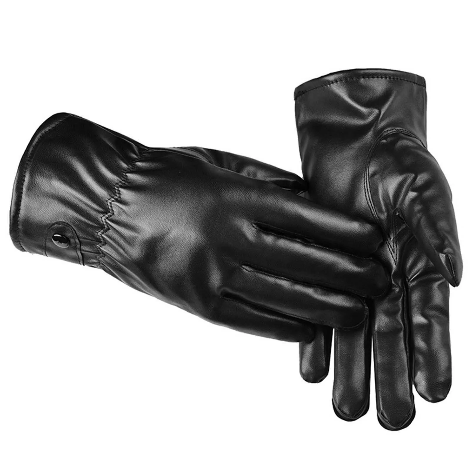 

Men's Winter Thickened PU Gloves Windproof Touchscreen Leather Gloves for Cold Weather Outdoor Protection