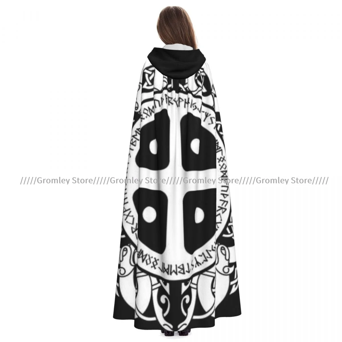 Capa Medieval de Halloween para Cosplay, Abrigo con capucha, capa antigua nórdica escandinava, gabardina larga, disfraz, capa de mago