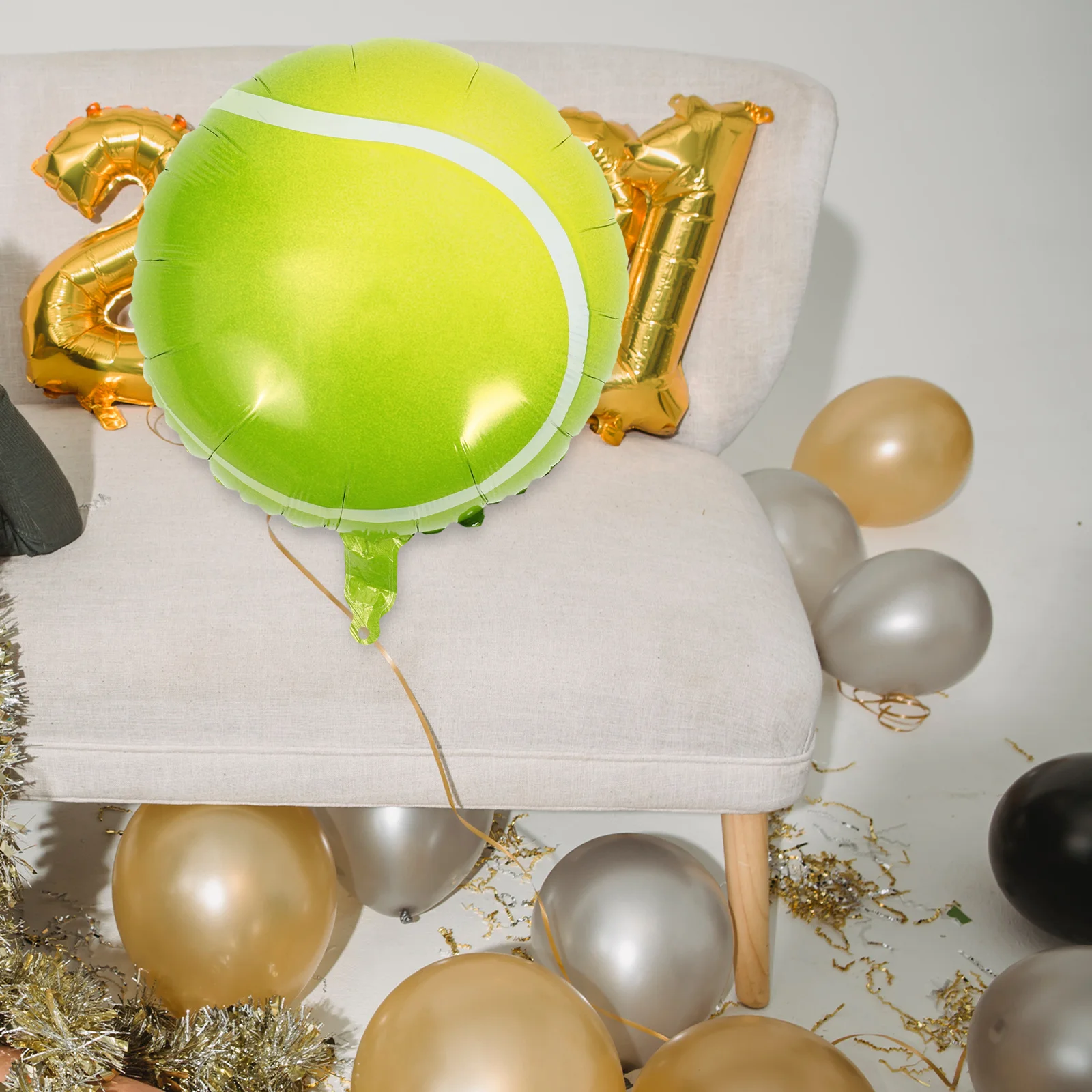 مجموعة واحدة من بالونات حفلات التنس القابلة للنفخ لتزيين مضرب كرة التنس لعيد ميلاد البكالوريوس والمناسبات الخارجية #2