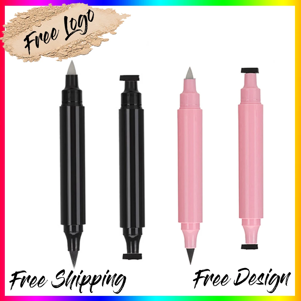 Double End Vegan Waterproof Stamp Liquid Eye Liner Private Label Eye Liner Pen Eraser Custom Wholesale Makeup