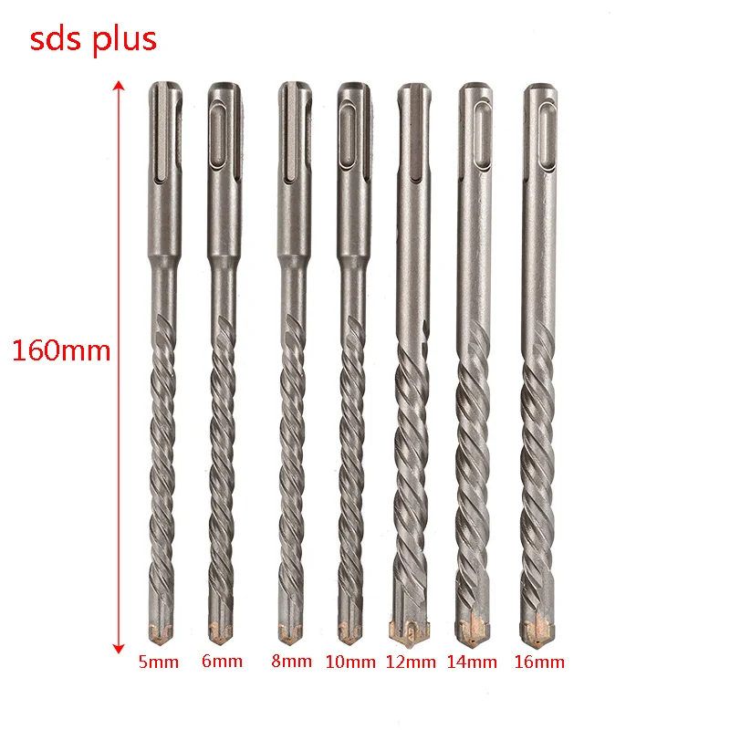 110mm 160mm SDS-PLUSラウンドハンドルクロスドリルビットロータリー電動ハンマードリルビットコンクリートドリルビット。穴あき石壁。