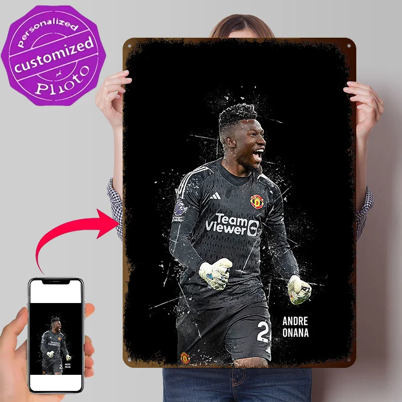 Andre Onana Personalized 3D Textured Metal Poster Wall Art Vintage Tin Signs for Decoration Living Room Decor Men Wand Deko Home