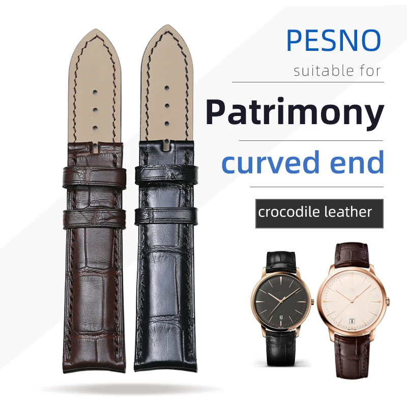 

Pesno Suitable for Vacheron-Constantin PATRIMONY Traditionnelle 20mm Genuine Crocodile Leather Watch Band Strap Bracelet