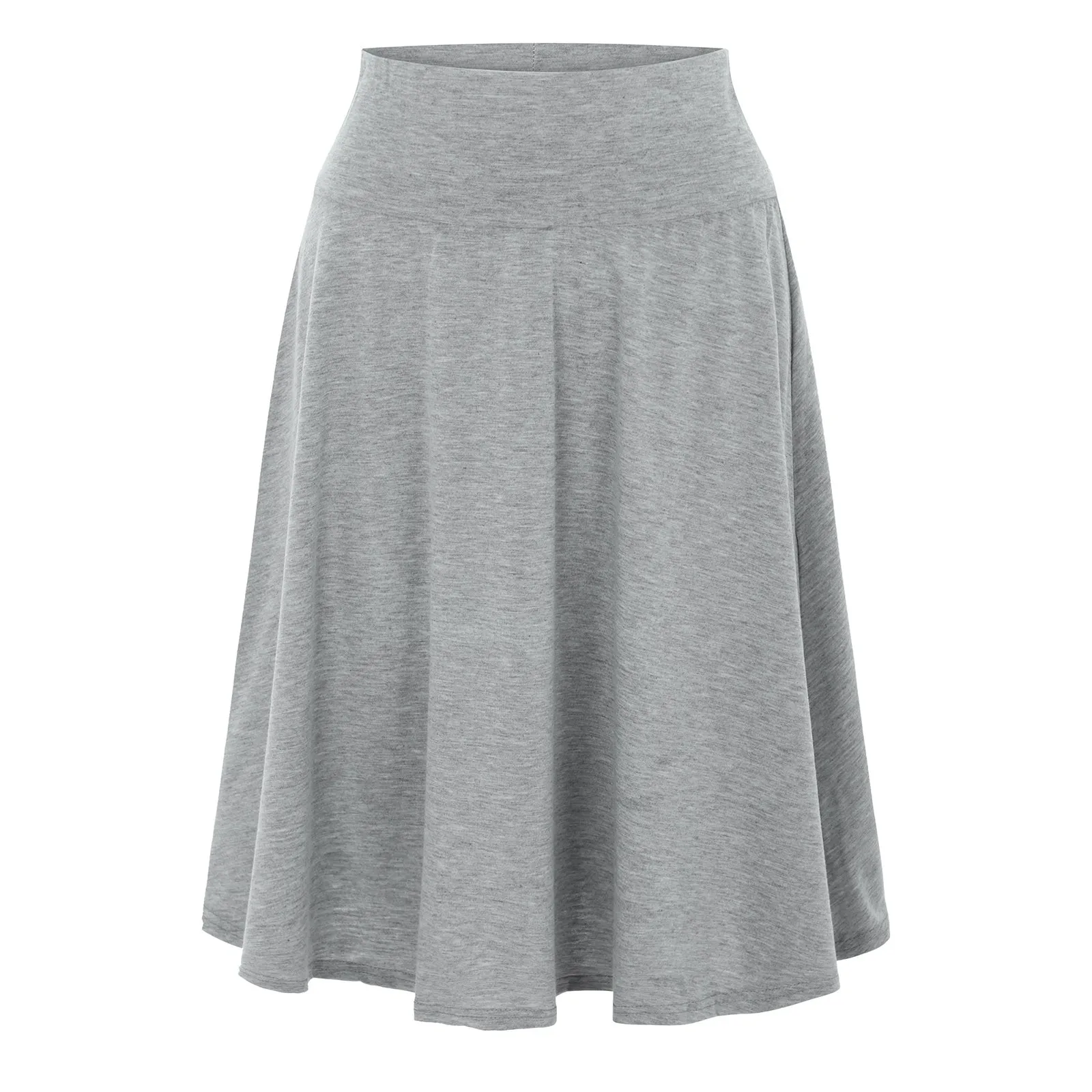 

Women's Solid Colour High Waist Stretchy Half Skirt Casual Versatile Elastic Waist Half Skirt Basic Simple Pleated Half Skirt