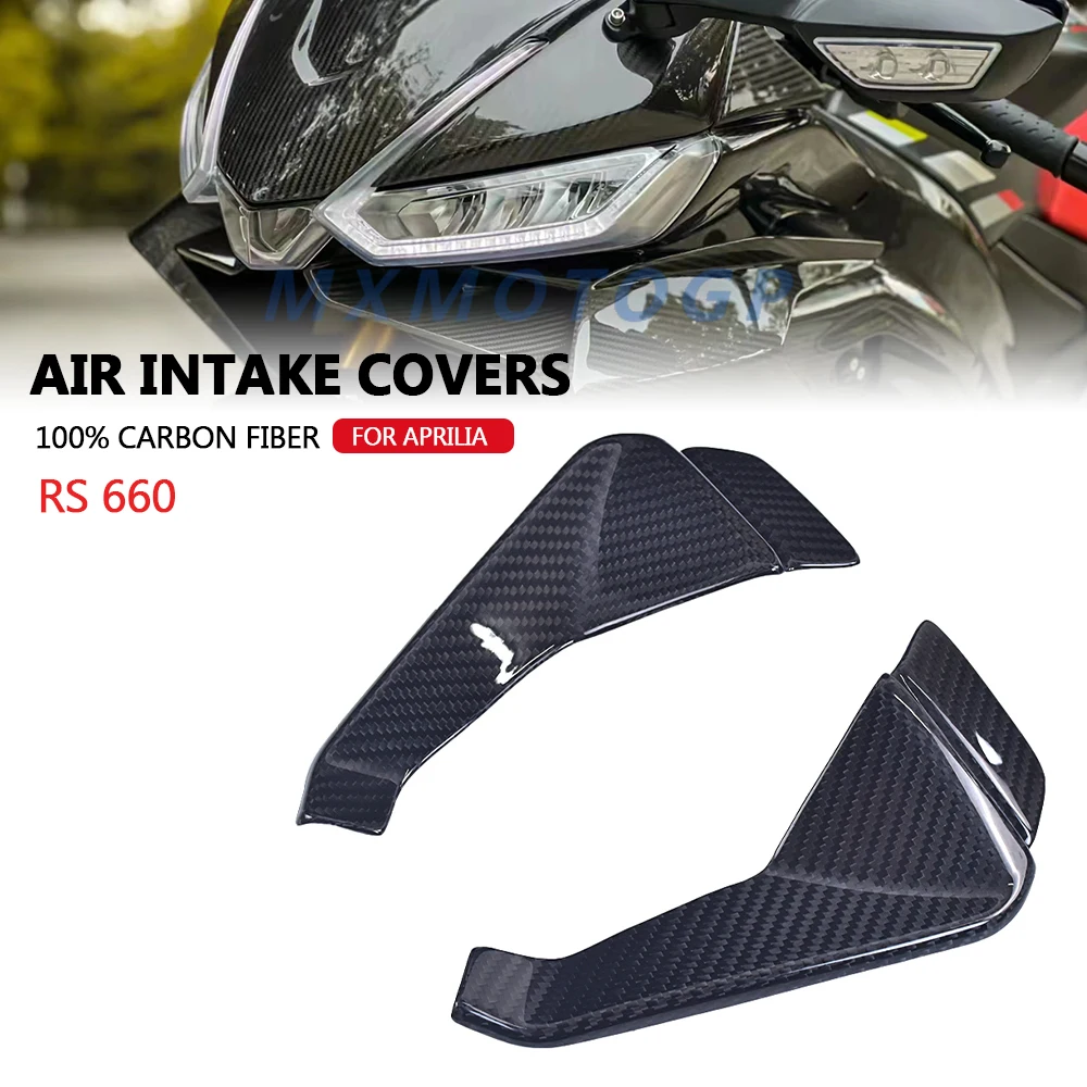 

For Aprilia RS 660 2020 2021 2022 2023 2024 100% Carbon Fiber Air Intake Covers Front Fairing Side Panels Motorcycle Accessories
