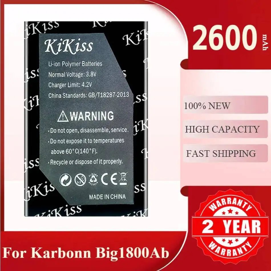 

2600 мАч Kikiss Battery BIG1800AB для мобильного телефона Karbonn