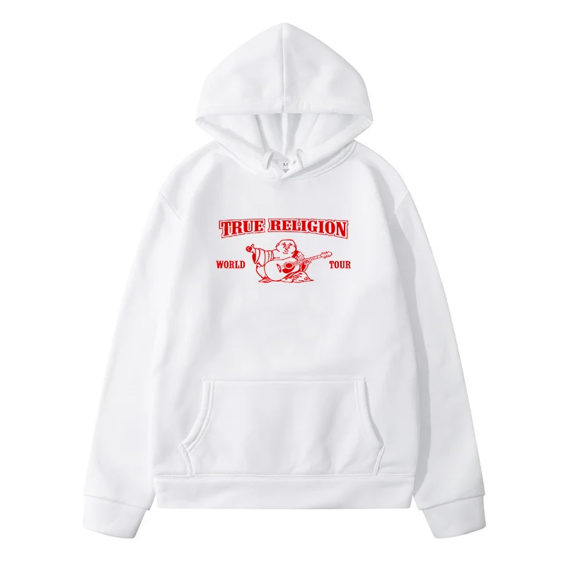 True Religion Letter Printing Streetwear Winter Fleece Hoodie For Men's /Women‘s Pullover Harajuku Casual Fashion Oversized Tops