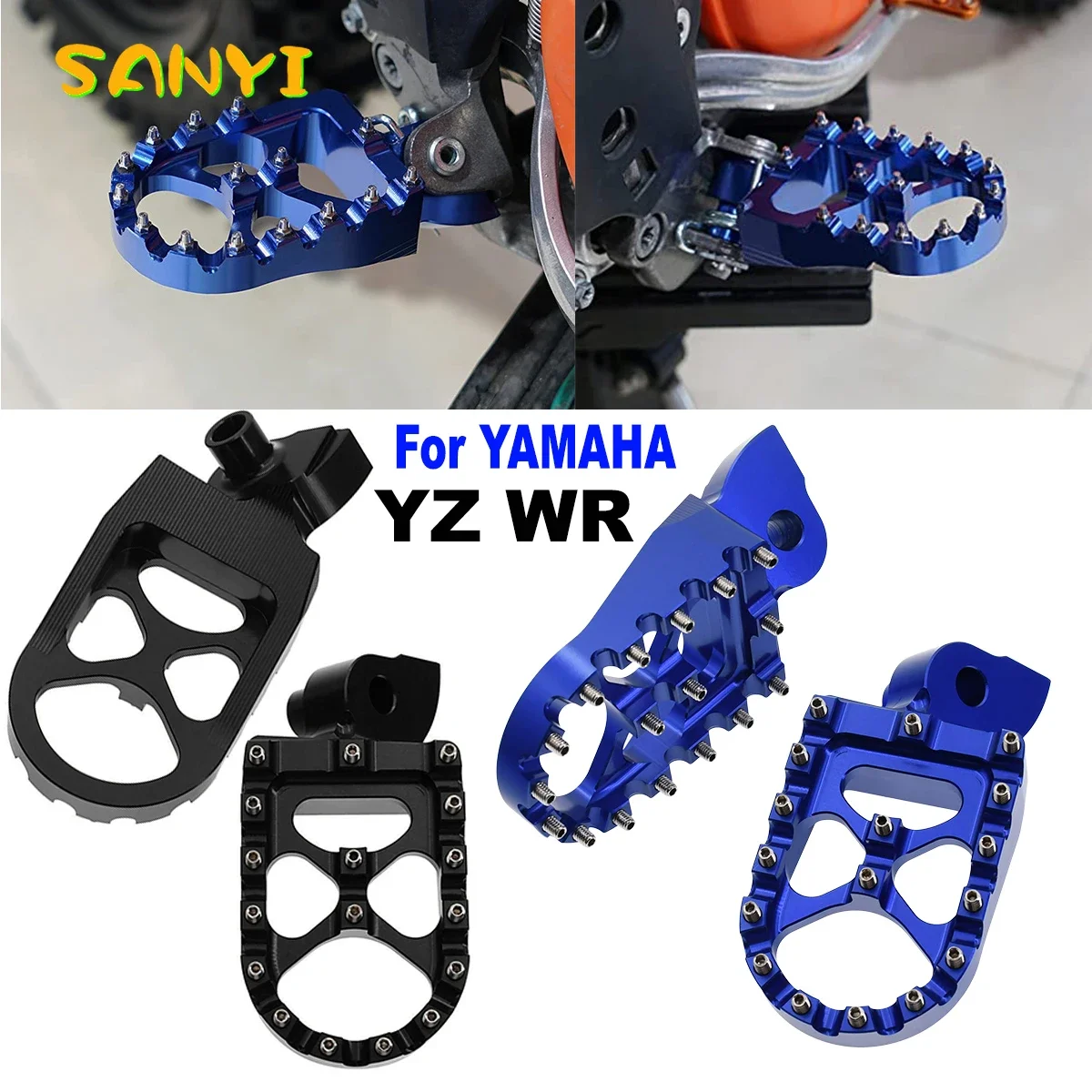 For YAMAHA YZ125 YZ250 WR250F WR450F YZ WR FX 65 85 125 250 450 NEW CNC FootRest Footpegs Foot Pegs Pedal Motorcycle Accessories