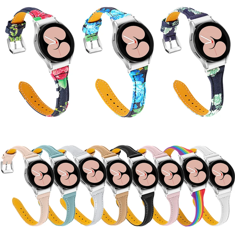 

Ремешок без зазоров для Samsung Galaxy Watch Band 7 6 5 4 Pro, кожаный браслет 40 мм 44 мм для Galaxy Watch6 Classic, 47 мм, 43 мм, ремешок