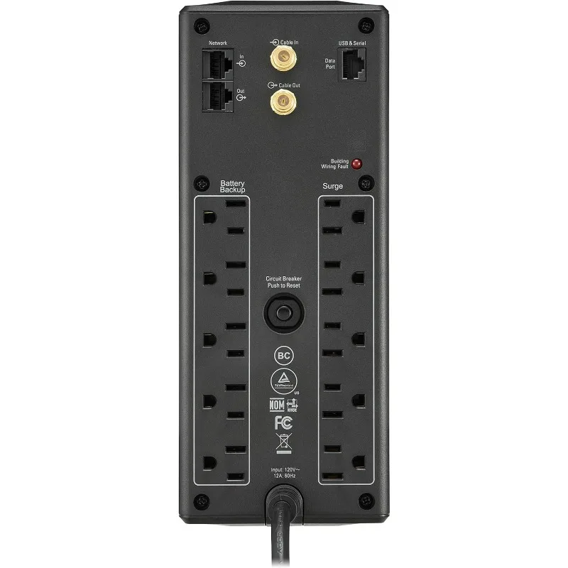 Backup de bateria UPS de 1500VA, proteção contra surtos - fonte de alimentação UPS de 600VA tem 7 tomadas, porta USB