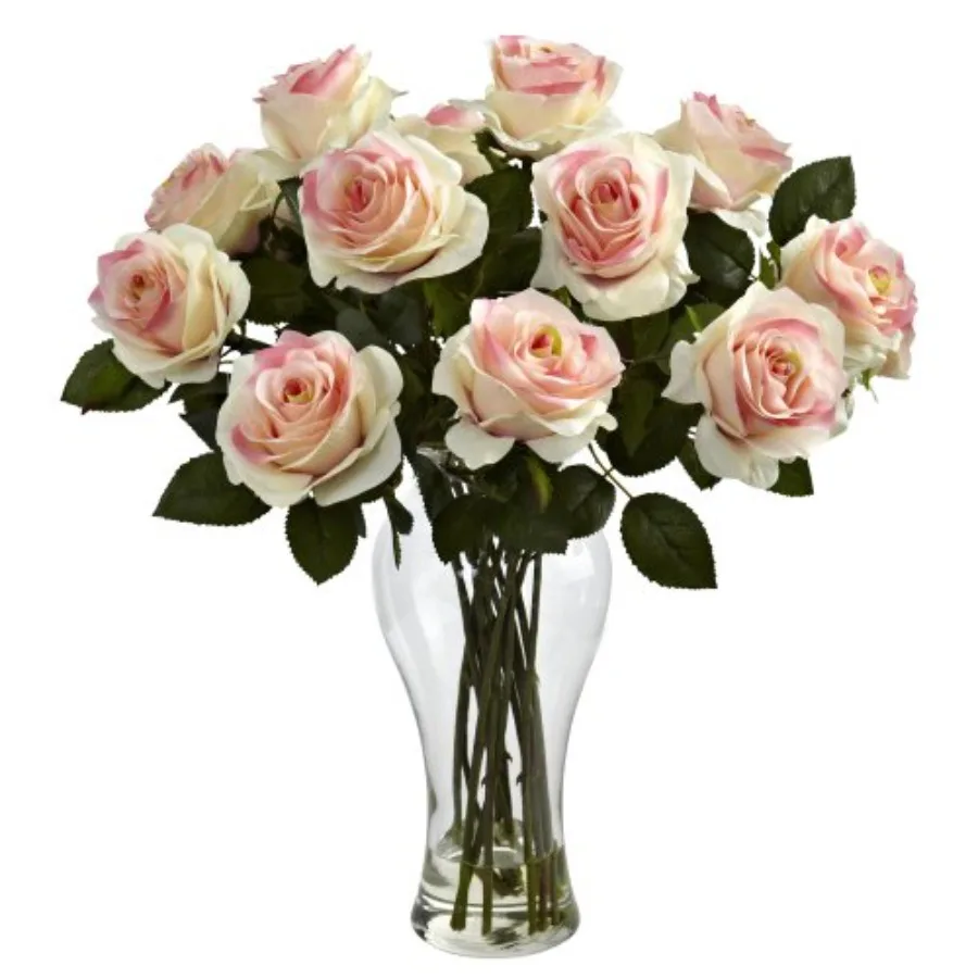 

Blooming Roses with Vase